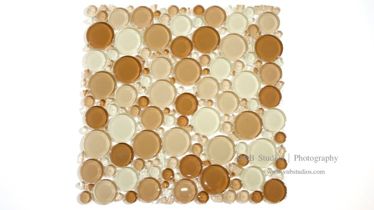 Bubble Glass Mosaic Tile in Mix Beige at TileDaily