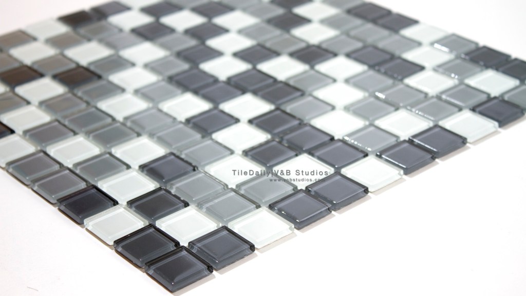 Thin Square Glass Mosaic, Grey&nbsp;Mix