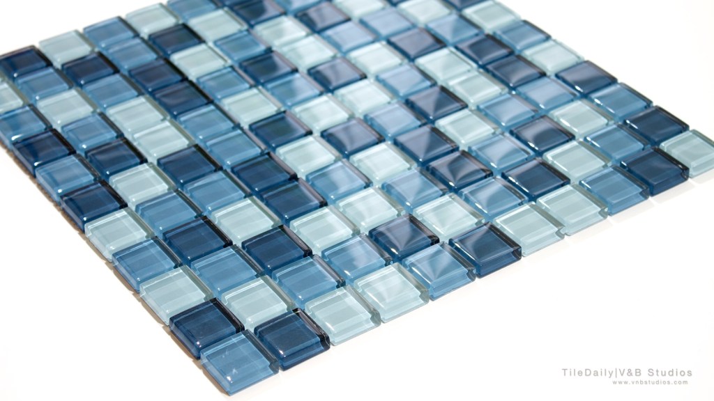Square Glass Mosaic, Ocean Blue&nbsp;Mix