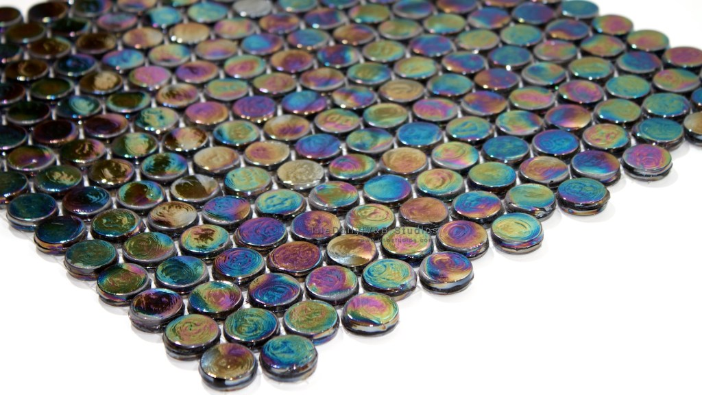 Penny Round Iridescent Glass&nbsp;Mosaic