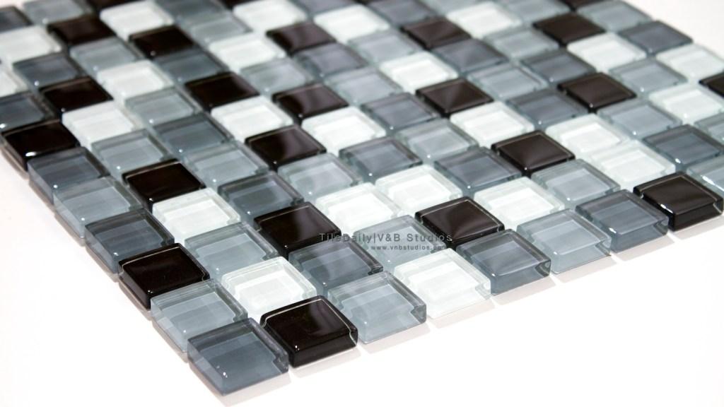 Square Glass Mosaic, Grey&nbsp;Mix