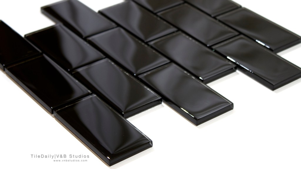Piano Black Brick Glass&nbsp;Mosaic