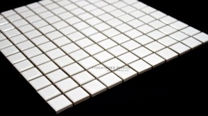 1x1 Matte White Square Porcelain Mosaic Tile. Available in Glossy white finish.