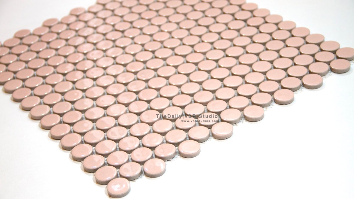Pink Rounded Tile Soft Pink Penny Round Porcelain Mosaic – tiledaily