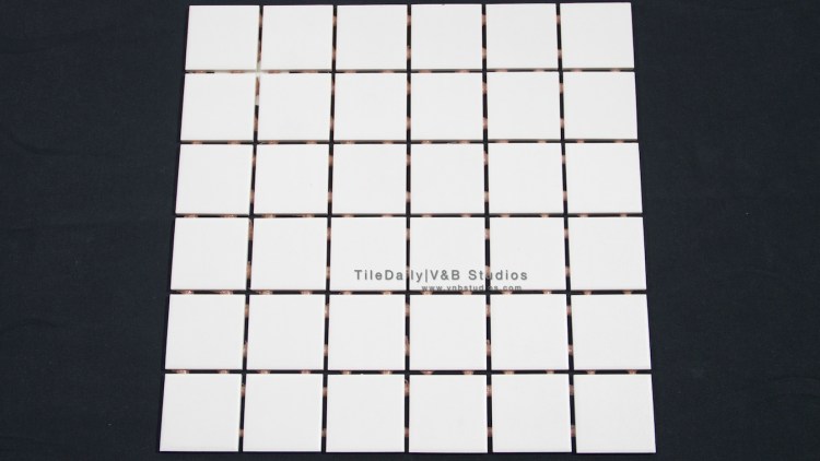 Matte Textured Square Mosaic, White, TileDaily