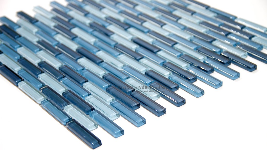 Small Brick Glass Mosaic,&nbsp;Blue