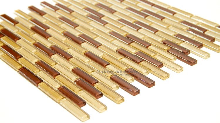 Small Brick Glass Mosaic, Brown