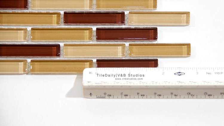 Small Brick Glass Mosaic, Brown