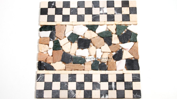 Checkered and Broken Marble Mosaic