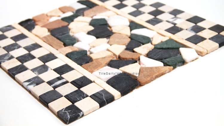 Checkered and Broken Marble Mosaic