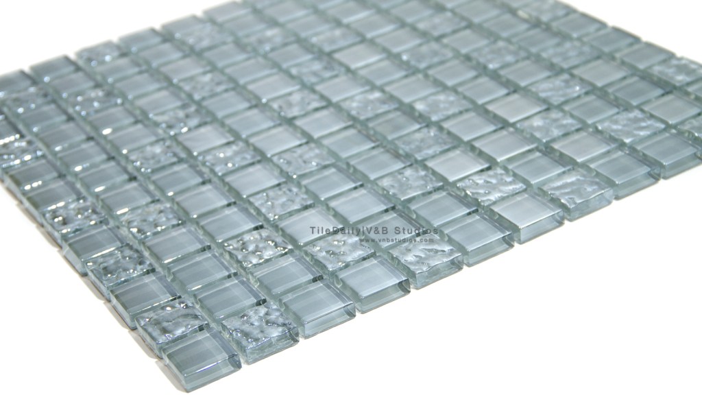 Iridescent Grey Square Glass&nbsp;Mosaic