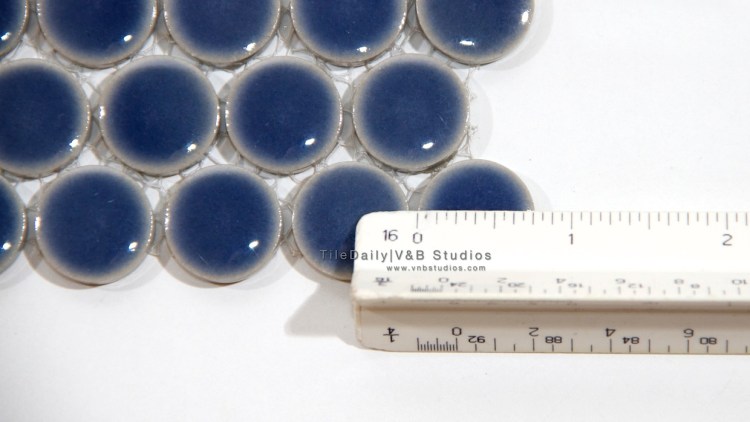 Pale Blue Penny Round Porcelain Mosaic