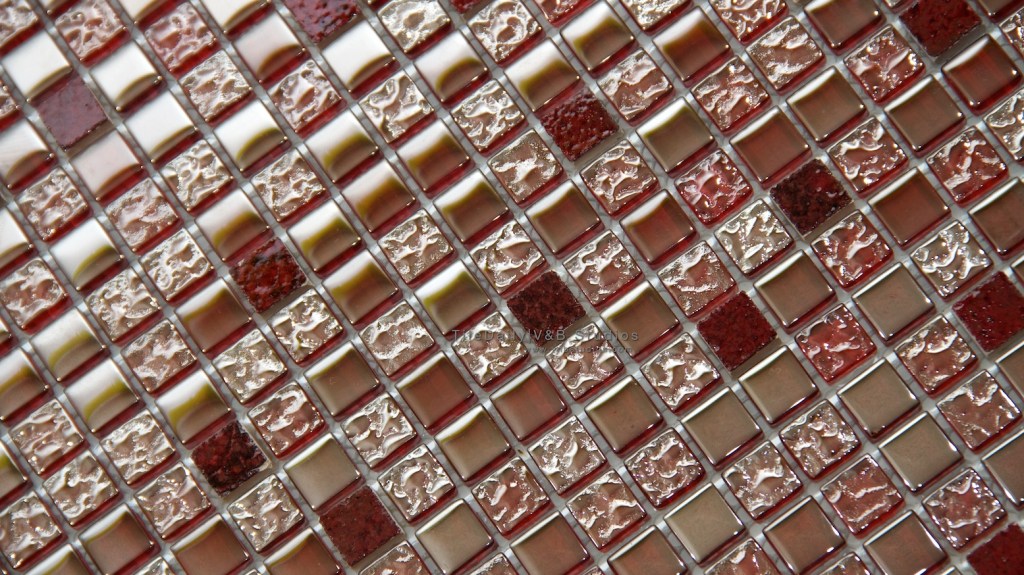 Small Square Wine Red Iridescent Glass&nbsp;Mosaic