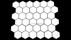 White Unglazed Hexagon Porcelain Mosaic Tile