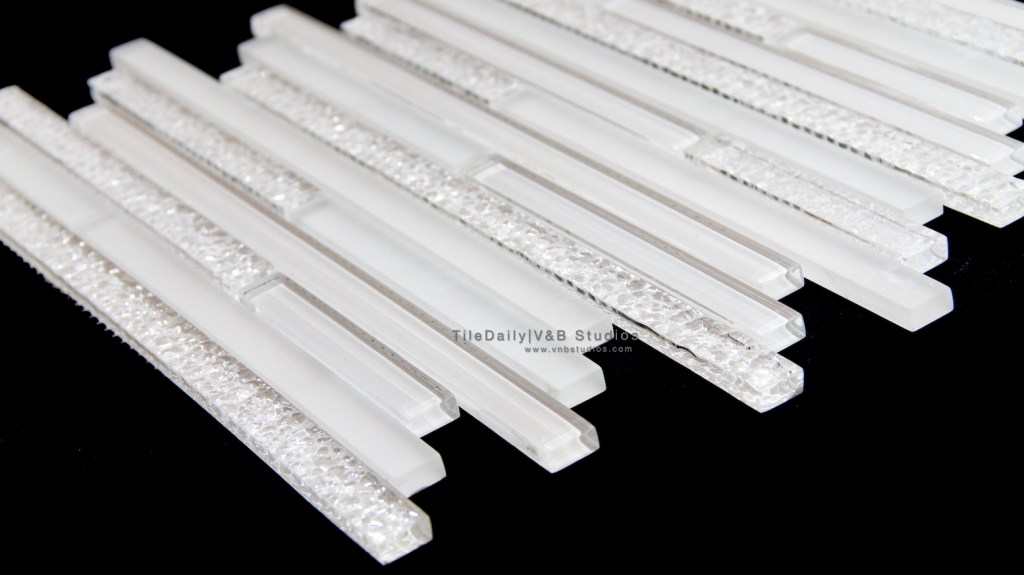 Random Brick Ripple Glass Mosaic,&nbsp;Cream