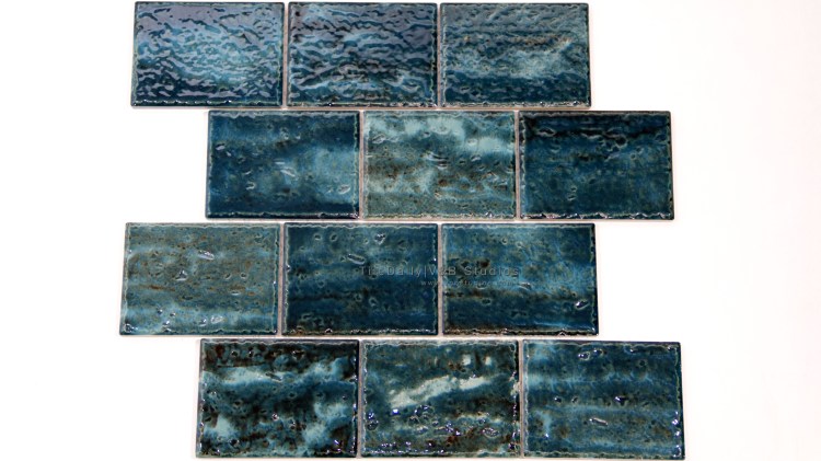PM0029TG - Caribbean Series Porcelain Mosaic, Teal Green