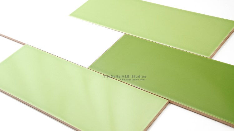 Colori Large Subway Brick, White, Light Green, Green