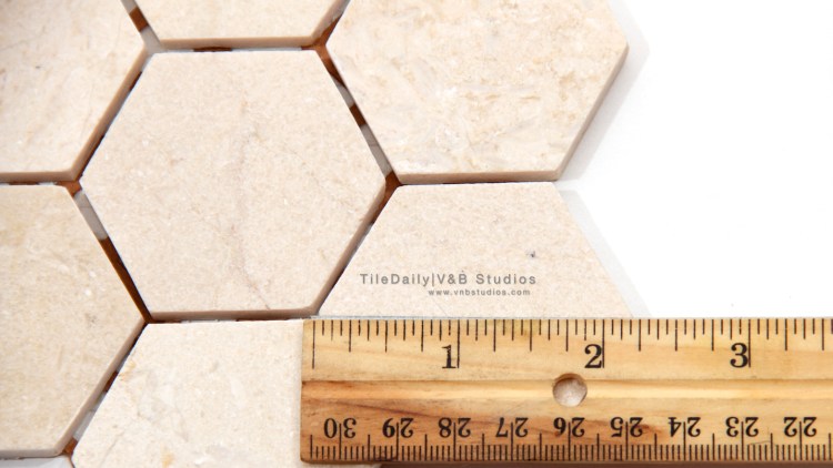 2" Crema Marfil Marble Hexagon Mosaic