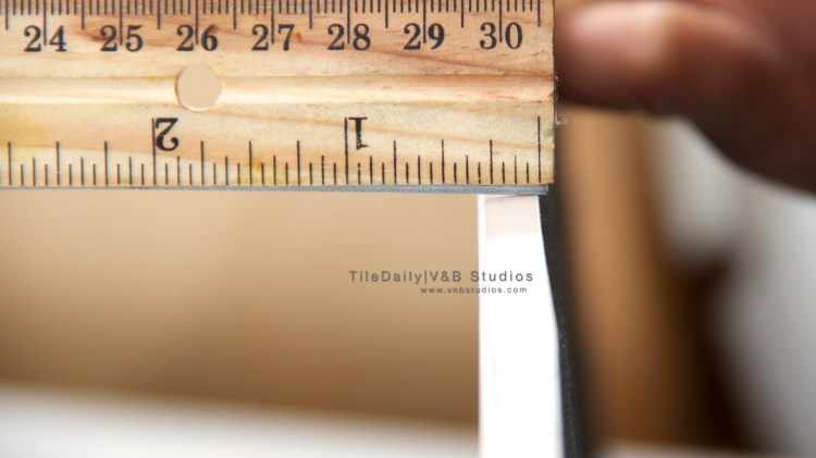 Linear Wave Ceramic Tile, Grey and White