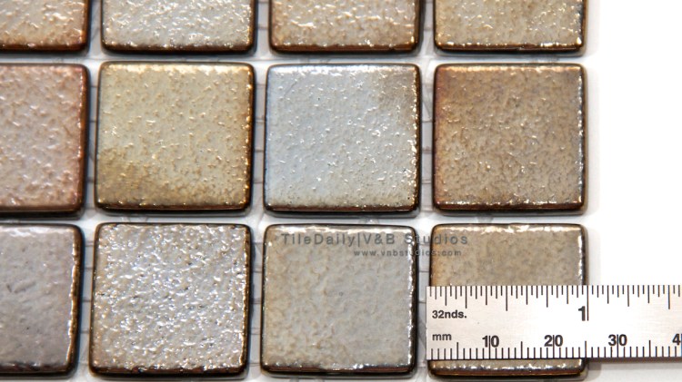 Metallic Square Glass Mosaic, Graphite