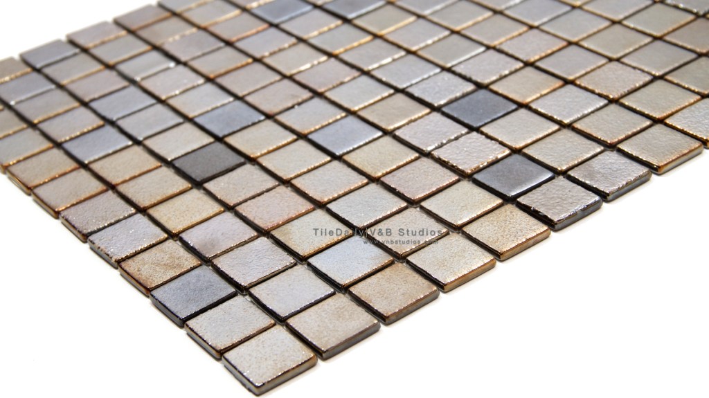 Metallic Square Glass Mosaic, Dark&nbsp;Gold