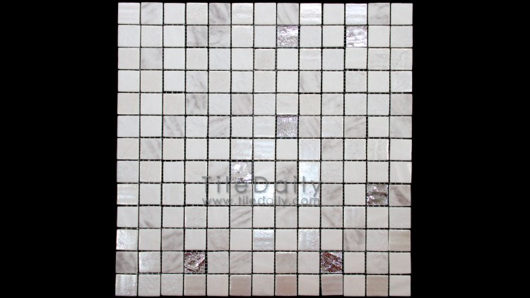 GM0104WE - Lustre Glass Mosaic, White