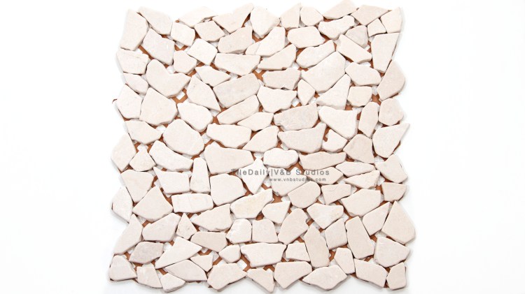 N0018LBG - Random Cut Marble Mosaic, Crema Marfil