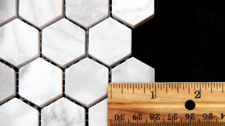 NS0054 - White Carrara Marble Hexagon Mosaic