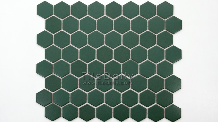 PM0004GN - Hexagon Porcelain Mosaic, Green Matte