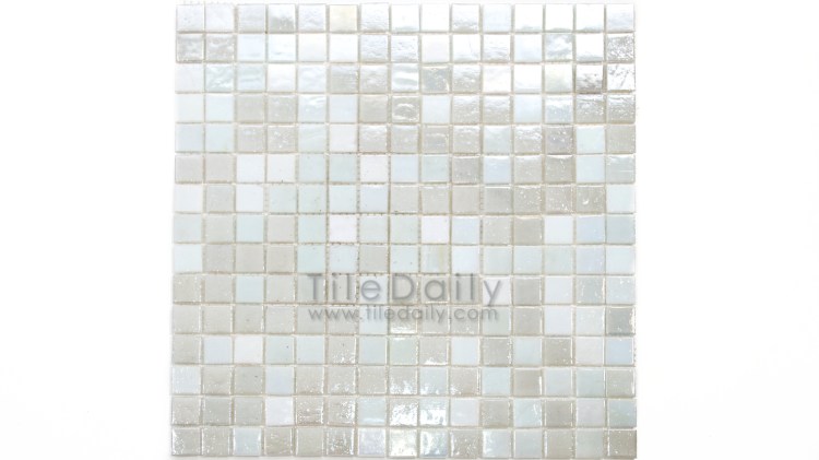 GM0040WE - Iridescent Opaque Glass Mosaic, Pearl White