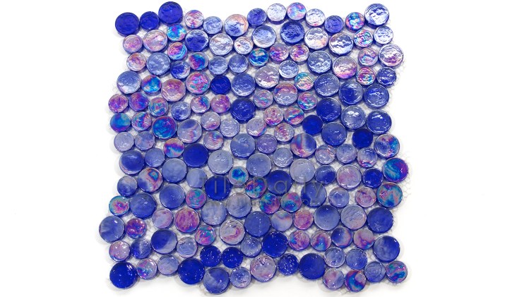 Random Iridescent Penny Round Mosaic