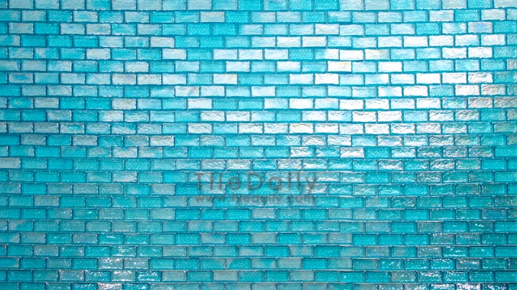 Turquoise Iridescent Glass Mosaic Tile at TileDaily