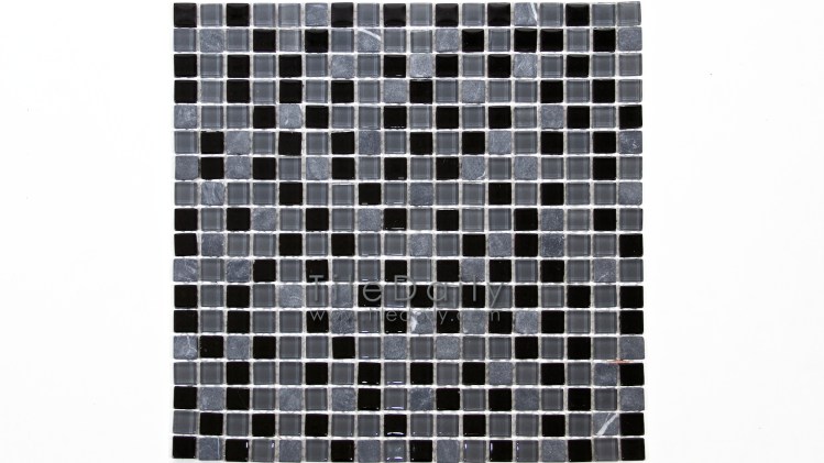 GM0109BK - Small Square Glasstone Series, Black Mix