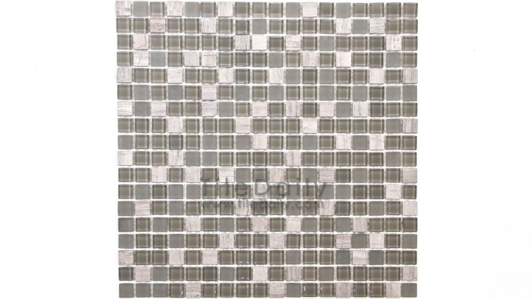 GM0109TE - Small Square Glasstone Series, Taupe Mix