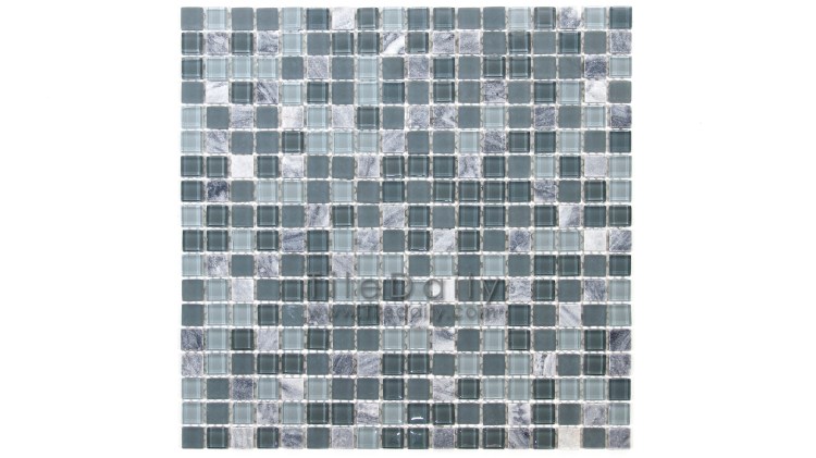 GM0109GY - Small Square Glasstone Series, Grey Mix