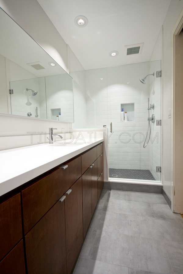 Cement Porcelain Tile - Bathroom Installation