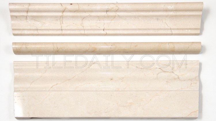 Crema Marfil Marble Trims: Baseboard, Chair Rail and Pencil Liner