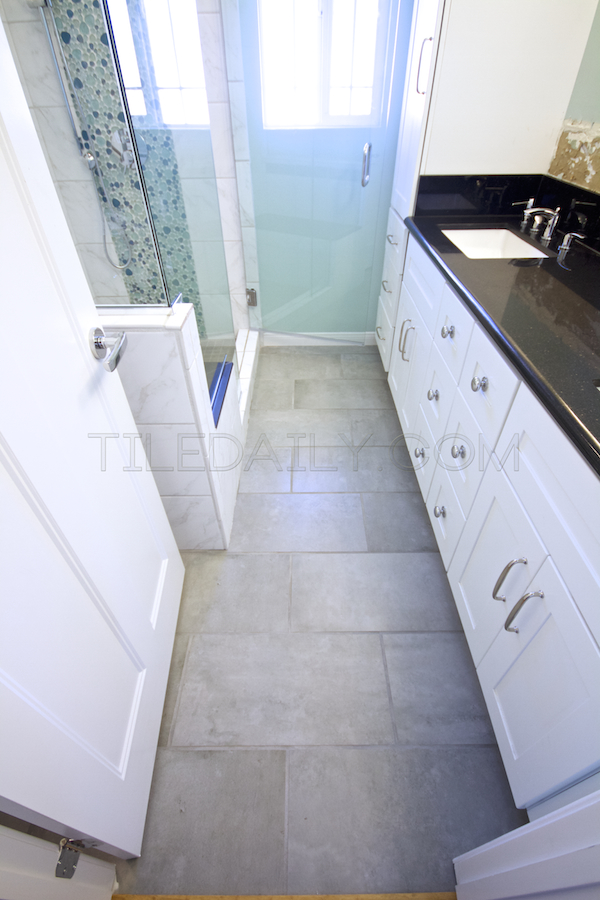 Cement Porcelain Tile - Bathroom Installation