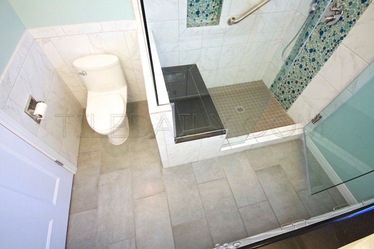 Cement Porcelain Tile - Bathroom Installation