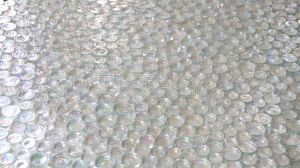 Iridescent Clear White Random Circles Glass Mosaic Tile