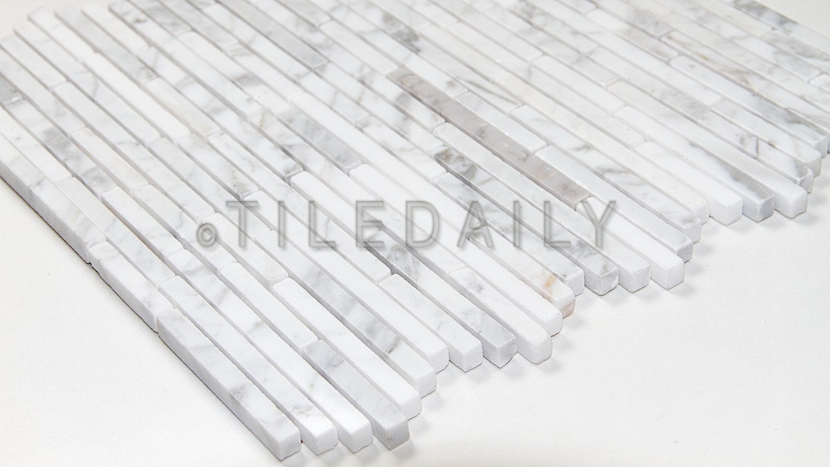 Linear Random Strip Carrara Mosaic – tiledaily