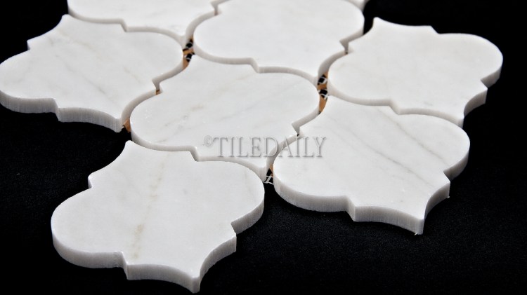 Lantern Marble Mosaic, White Carrara