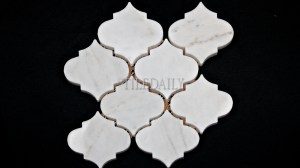 NS0067 Lantern Marble Mosaic, White carrara marble at TileDaily