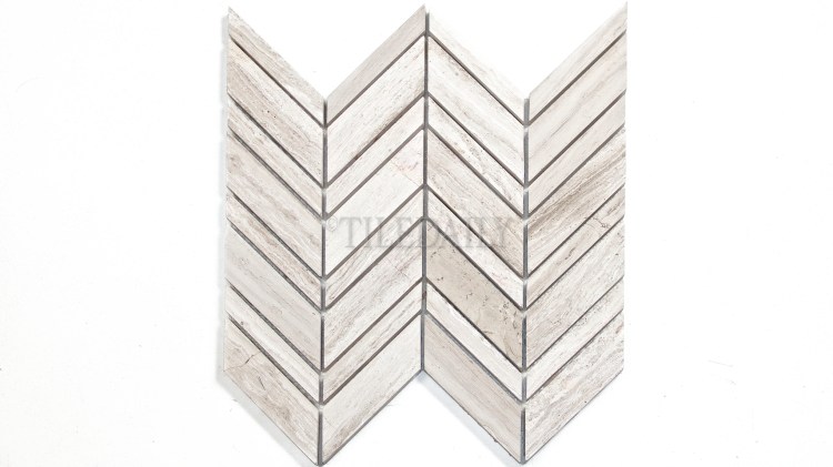 NS0070 - Chevron White Oak Marble Mosaic