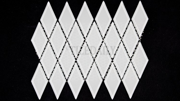 GM0122WE - Diamond Glass Mosaic, White