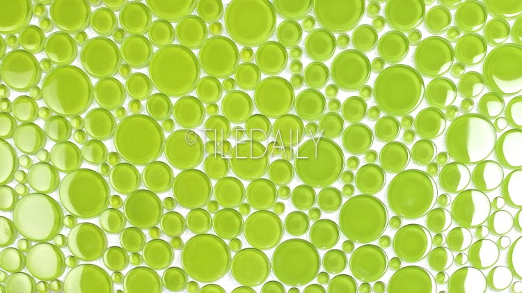 Bubble Glass Mosaic Tile in Apple Green at TileDaily
