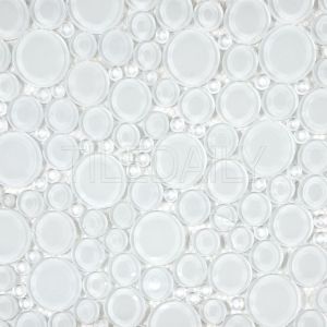 Bubble Glass Mosaic Tile in Blue Green Mix Available at TileDaily On SALE