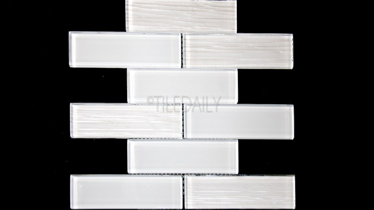 GM0127GY - 2x6 Glass Subway Brick Mosaic, White