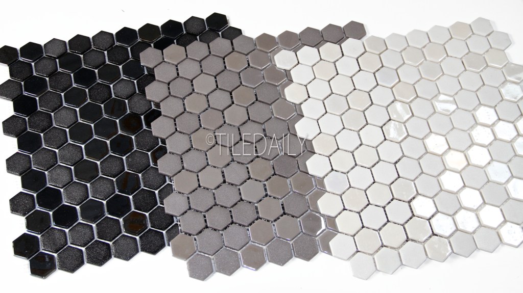 Iridium Hexagon Glass Mosaic, 3&nbsp;Colors