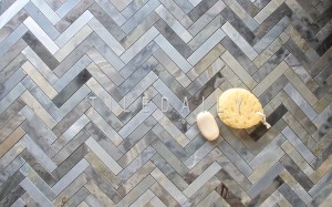 Marble herringbone mosaic azul blue marble